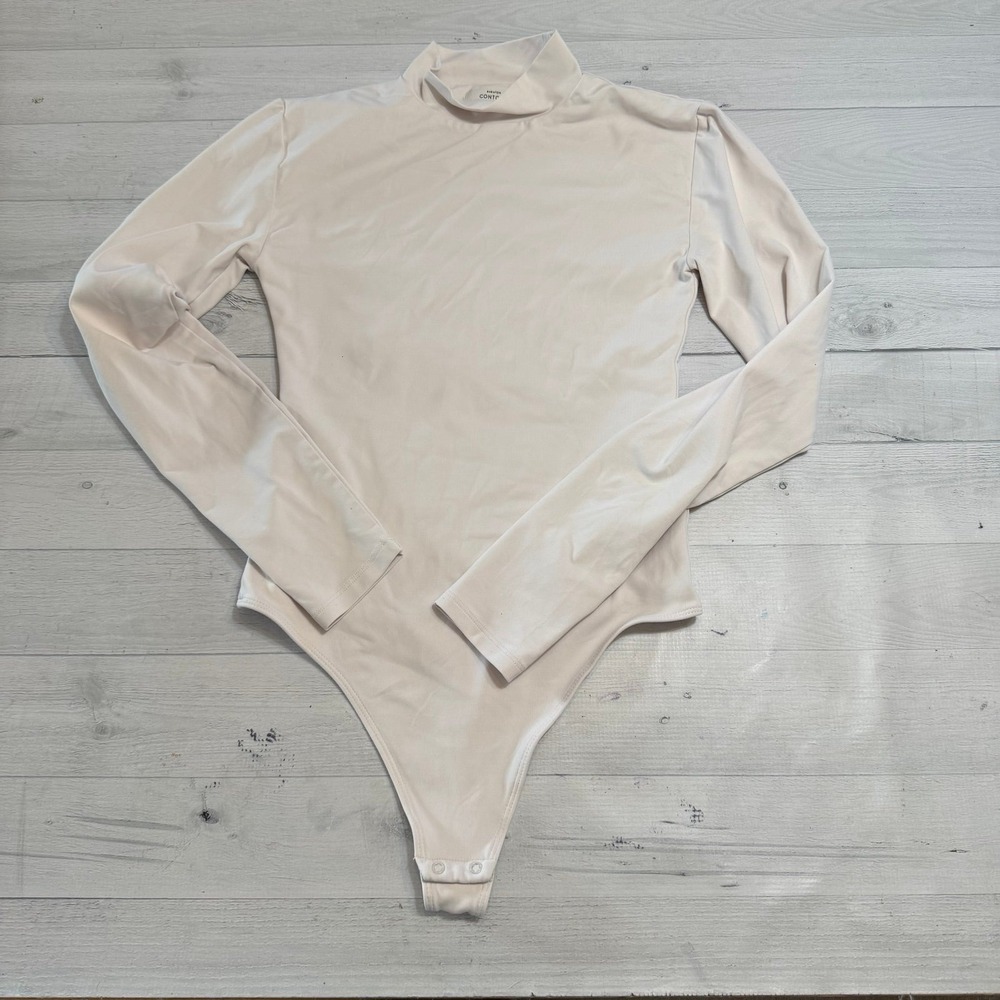Babaton contour women's creme long sleeve bodysuit medium